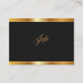 金ゴールドと黒のテンプレート 名刺 (裏面)