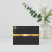 金ゴールドと黒のテンプレート 名刺 (スタンド正面)