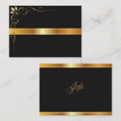 金ゴールドと黒のテンプレート 名刺 (正面/裏面)