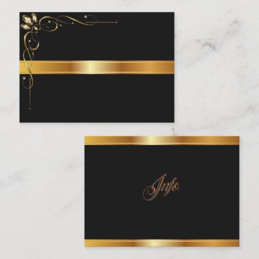 金ゴールドと黒のテンプレート 名刺 (正面/裏面)