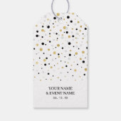 金ゴールドと黒のバルーン |パーティーありがとうメッセージカード ギフトタグ (裏面)