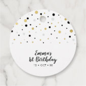 金ゴールドと黒のバルーン |パーティーありがとうメッセージカード フェイバータグ (裏面)