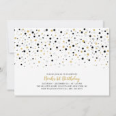 金ゴールドと黒のバルーン |男の子1歳の誕生日パーティー 招待状 (裏面)