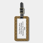 金ゴールドと黒のパターンの荷物タグ ラゲッジタグ (正面縦)