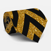 金ゴールドと黒のパターン ネクタイ (ロール)