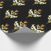 金ゴールドと黒のパターン ラッピングペーパー (角)