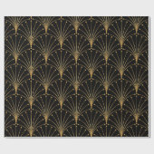 金ゴールドと黒のパターン。高級な背景 ラッピングペーパー (フラット)