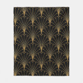 金ゴールドと黒のパターン。高級バックグラウンド フリースブランケット (正面)