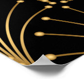 金ゴールドと黒のパターン。高級バックグラウンド ポスター (角)