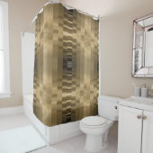 金ゴールドと黒のリボンシャワーカーテン シャワーカーテン (インサイチュ)