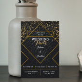 金ゴールドと黒のヴィンテージエレガント日付を保存結婚する 招待状