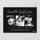 金ゴールドと黒の化粧品カード ポストカード (裏面)