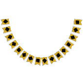 金ゴールドと黒の卒業式パーティーの旗 バンティングフラッグ (全)