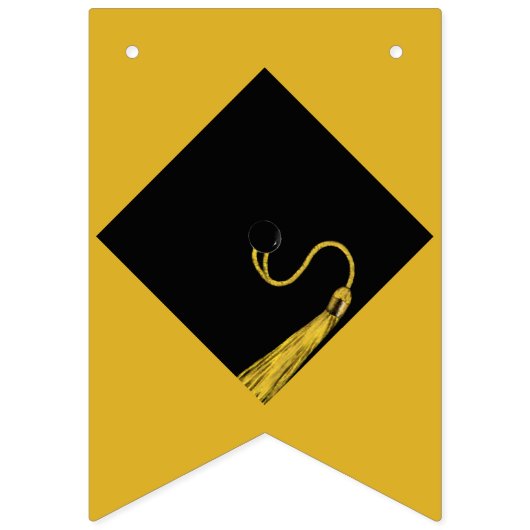 金ゴールドと黒の卒業式パーティーの旗 バンティングフラッグ (第2の旗)