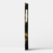 金ゴールドと黒の壁紙に花模様が入っている Case-Mate iPhoneケース (裏面 / 左)