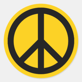 金ゴールドと黒の平和 ラウンドシール