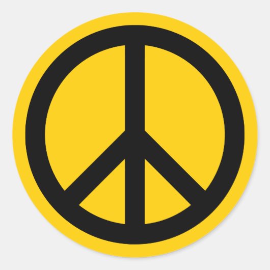 金ゴールドと黒の平和 ラウンドシール (正面)