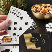 金ゴールドと黒の幾何分割スクリーンモノグラム トランプ (インサイチュ)