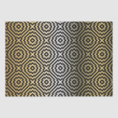 金ゴールドと黒の幾何学的なOpアートモザイクパターン 薄葉紙 (正面)