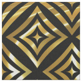 金ゴールドと黒の幾何形状パターン ファブリック (クローズアップ)