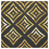 金ゴールドと黒の幾何形状パターン ファブリック (見本)