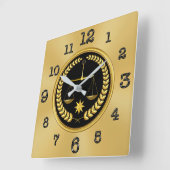 金ゴールドと黒の弁護士時計 スクエア壁時計 (傾斜)