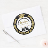金ゴールドと黒の懇親会名タグ ラウンドシール (封筒)