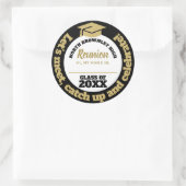 金ゴールドと黒の懇親会名タグ ラウンドシール (バッグ)