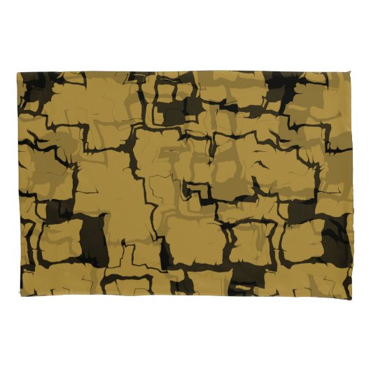 金ゴールドと黒の抽象芸術 枕カバー (正面左)