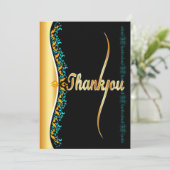 金ゴールドと黒の書スタイリッシュ道ありがとう サンキューカード (スタンド正面)