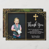 金ゴールドと黒の洗礼サンキューカード サンキューカード (正面/裏面)