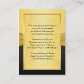 金ゴールドと黒の結合ハート披露宴カード エンクロージャーカード (裏面)