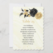 金ゴールドと黒の花の座席表 招待状 (正面)