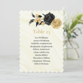 金ゴールドと黒の花の座席表 招待状 (スタンド正面)