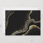 金ゴールドと黒の花ボタニーズ結婚ズ 招待状 (裏面)