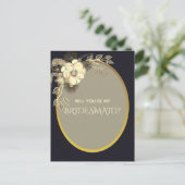 金ゴールドと黒の花嫁の提案 ポストカード (スタンド正面)