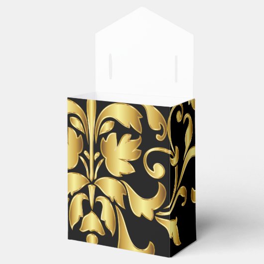 金ゴールドと黒の花嫁ギフトボックス フェイバーボックス (オープン)