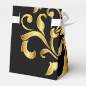 金ゴールドと黒の花嫁ギフトボックス フェイバーボックス (裏面サイド)