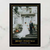 金ゴールドと黒の装飾写真縁ど 箔シーズンカード (正面)