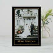 金ゴールドと黒の装飾写真縁ど 箔シーズンカード (立ち正面)