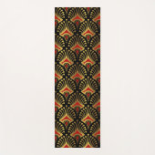 金ゴールドと黒の赤アールデコパターン ヨガマット (正面)