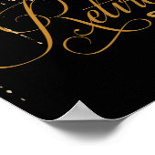 金ゴールドと黒の退職パーティーポスター ポスター (角)