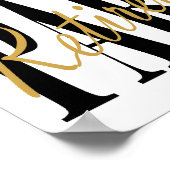 金ゴールドと黒の退職パーティーポスター ポスター (角)