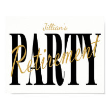 金ゴールドと黒の退職パーティーポスター