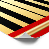 金ゴールドと黒の音楽ノート黒の背景 ポスター (角)