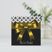 金ゴールドと黒の（紋章の）フラ・ダ・リパーティー 招待状 (スタンド正面)