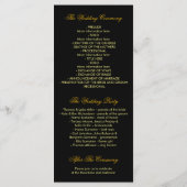 金ゴールドと黒のString Lights結婚式 プログラム (裏面)