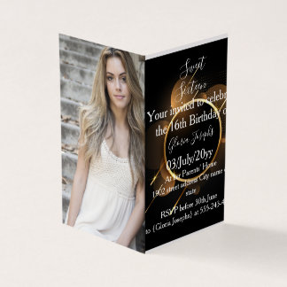 金ゴールドと黒のSweet sixteen写真