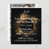 金ゴールドと黒のSweet sixteen写真 (正面/裏面)