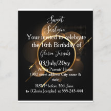 金ゴールドと黒のSweet sixteen写真